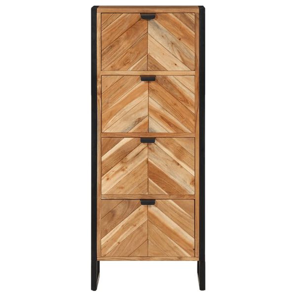 vidaXL Bathroom Cabinet 40x30x100 cm Solid Wood Acacia and Iron