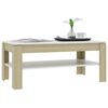 vidaXL Coffee Table White and Sonoma Oak 110x60x47 cm Engineered Wood