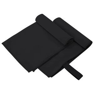 vidaXL Sports Towels 2 pcs Black 50 x 30 cm Polyester and polyamide