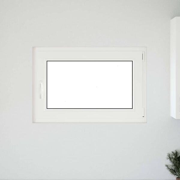 vidaXL Basement Window "RISOR" 90x50 cm Tilt&Turn DIN Right White