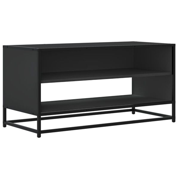 vidaXL TV Cabinet Black 91x40x46 cm Engineered Wood and Metal