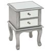 vidaXL Mirrored Nightstand MDF and Glass 34.5x30x50 cm