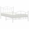 vidaXL Metal Bed Frame without Mattress with Footboard White 107x203cm