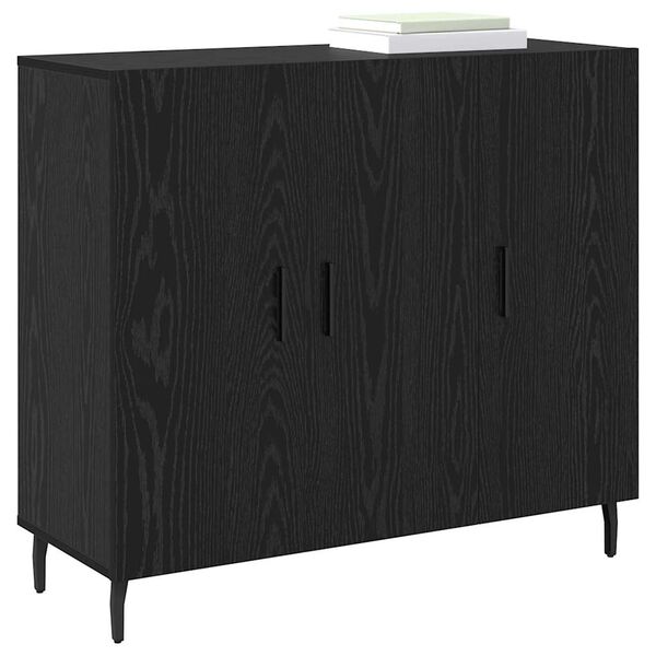 vidaXL Sideboard Black Oak 90 x 34 x 80 cm Engineered Wood