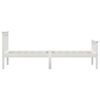 vidaXL Bed Frame without Mattress White Solid Pinewood 100x200 cm