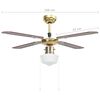 vidaXL Ceiling Fan with Light 106 cm Brown