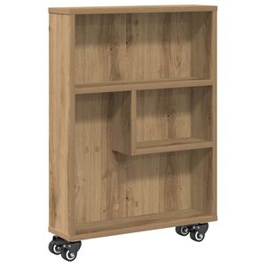 vidaXL Narrow Storage Trolley Artisian Oak 48x13x68 cm Engineered Wood