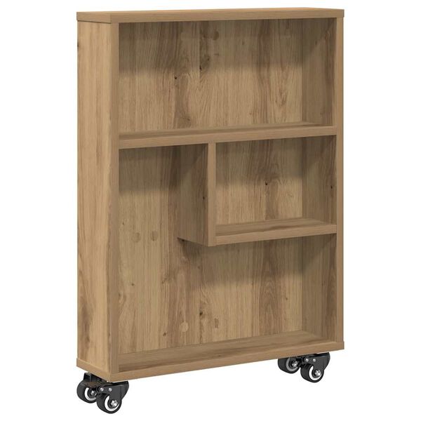 vidaXL Narrow Storage Trolley Artisian Oak 48x13x68 cm Engineered Wood