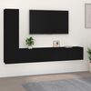 vidaXL 4 Piece TV Cabinet Set Black Engineered Wood
