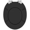 vidaXL Soft-Close Toilet Seat Black 44 x 38 cm MDF board