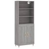 vidaXL Highboard Grey Sonoma 69,5x34x180 cm Engineered Wood