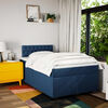 vidaXL Box Spring Bed with Mattress Blue 120x200 cm Fabric