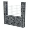 vidaXL Gabion Basket U-Shape Galvanised Steel 160x20x150 cm