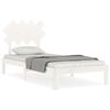 vidaXL Bed Frame without Mattress White Single Solid Wood Pine