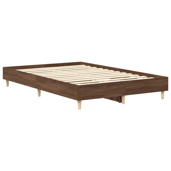 vidaXL Bed Frame No Mattress Brown Oak 120x190 cm Small Double Engineered Wood