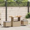 vidaXL Garden Dining Set Beige Poly Rattan