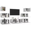 vidaXL 7 Piece TV Cabinet Set Concrete Grey Engineered Wood