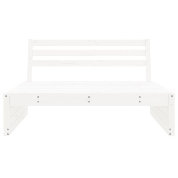 vidaXL Garden Middle Sofa White 120x80 cm Solid Wood Pine