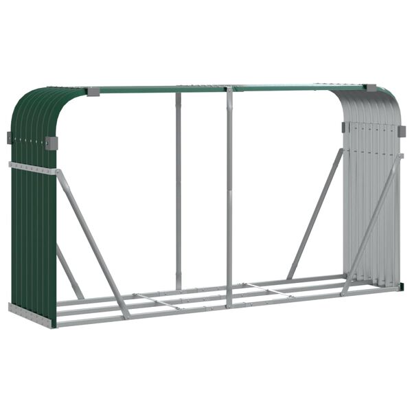 vidaXL Log Holder Green 234x45x100 cm Galvanised Steel
