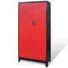 vidaXL Tool Cabinet with 2 Doors Steel 90x40x180 cm Black and Red