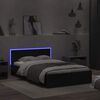 vidaXL Bed Frame with Headboard and LED Black 120x200 cm