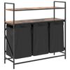 vidaXL Laundry Basket 3 Compartments with Shelves Smoked Oak