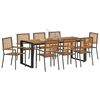 vidaXL Garden Dining Set 9 pcs Grey and Wood 200 x 80 x 75 cm