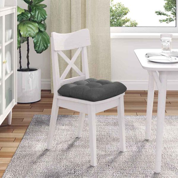 vidaXL Seat Cushions 4 pcs Dark Grey 45 x 45 x 12 cm Fabric