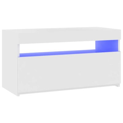 vidaXL TV Cabinet with LED Lights White 75x35x40 cm