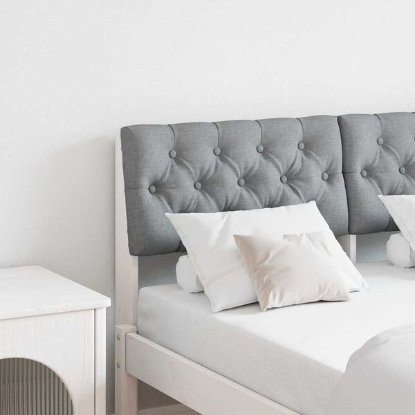 vidaXL Upholstered Headboard Light Grey 120 cm Solid Pine Wood
