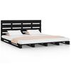 vidaXL Bed Frame without Mattress Black Solid Wood Pine Small Double