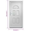 vidaXL Front Door White 88x190 cm PVC