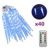 vidaXL Christmas Icicle Lights 40 pcs Blue Acrylic Remote Control