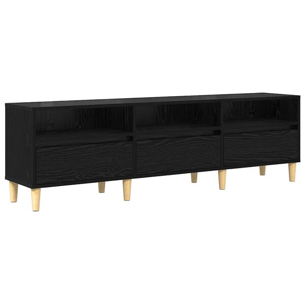 vidaXL TV Cabinet Black Oak 150 x 30 x 45 cm Engineered Wood