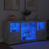 vidaXL Sideboard with LED Lights Concrete Grey 142.5x37x67 cm