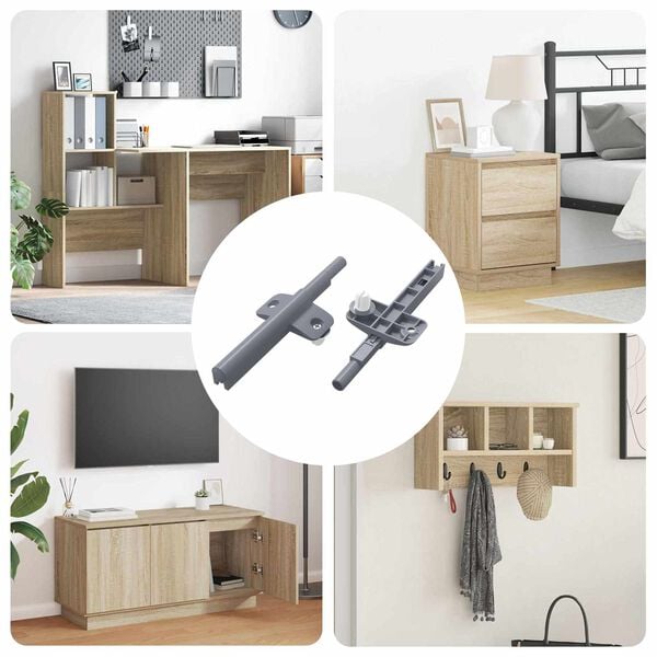 vidaXL Soft Close Damper 2 pcs Grey 125 x 47 x 15 mm PP