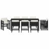 vidaXL Garden Dining Set 9 pcs Black Powder-Coated Steel