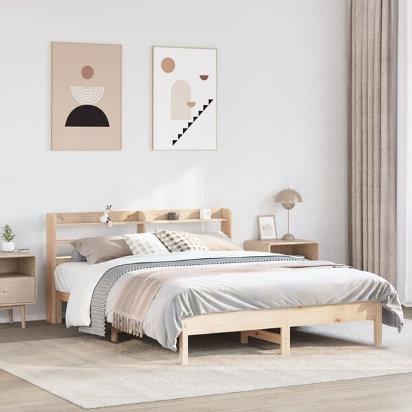 vidaXL Bed Frame without Mattress 140x200 cm Solid Wood Pine