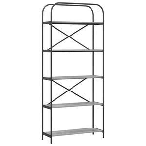 vidaXL Bookshelf Grey Sonoma 80 x 30 x 183 cm Engineered wood