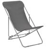 vidaXL Folding Beach Chairs 2 pcs Steel and Oxford Fabric Grey