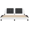 vidaXL Bed Frame without Mattress "Zadar" White and Black 180x200 cm Super King Faux Leather