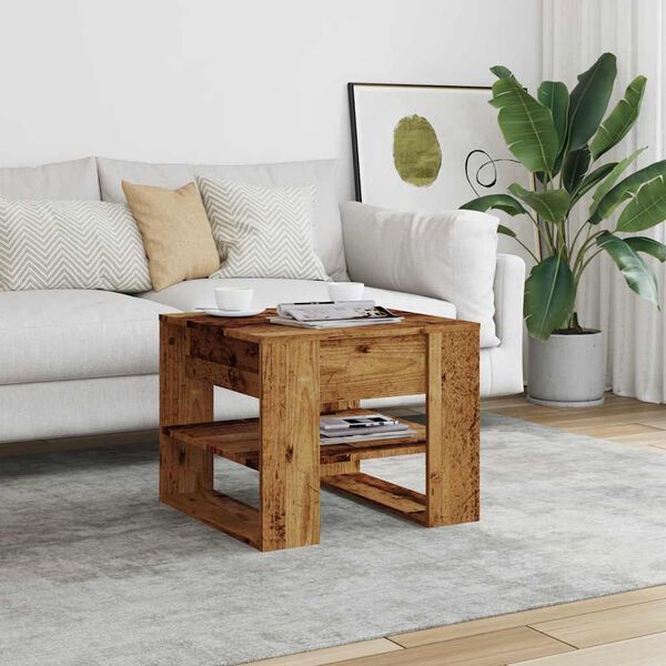vidaXL Coffee Table Old Wood 55.5x55x45 cm Engineered Wood