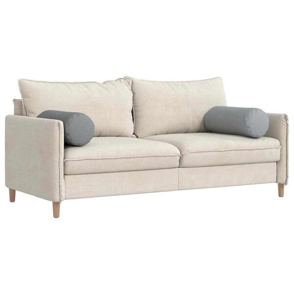 vidaXL Bolster Pillows 2 pcs Light Grey &Oslash; 25 x 70 cm Fabric