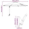vidaXL Garden Parasol Manual Terracotta 248 x 248 x 148 cm