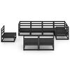 vidaXL 8 Piece Garden Lounge Set Black Solid Pinewood