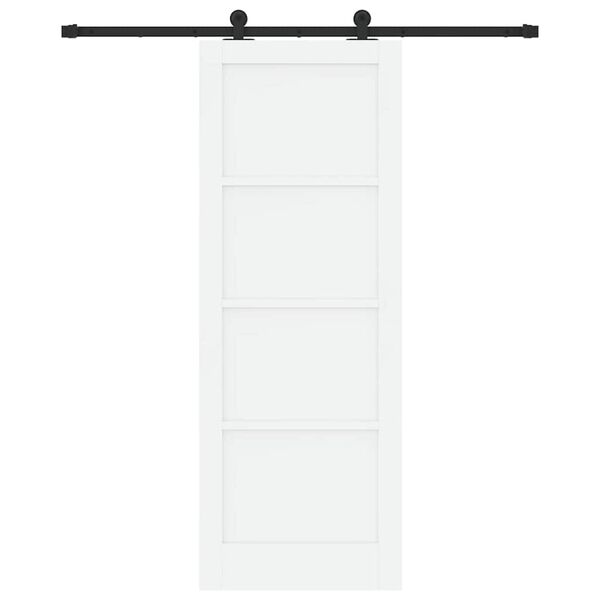 vidaXL Sliding Door White and Black 78 x 211 cm Solid Pine Wood