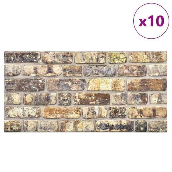 vidaXL 3D Wall Panels with Multicolour Brick Design 10 pcs EPS