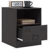 vidaXL Bedside Cabinet Black 34.5x39x44 cm Steel