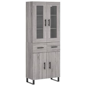 vidaXL Highboard Grey Sonoma 69.5x34x180 cm Engineered Wood
