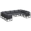 vidaXL Garden Sofa Set 9 pcs Black Aluminium